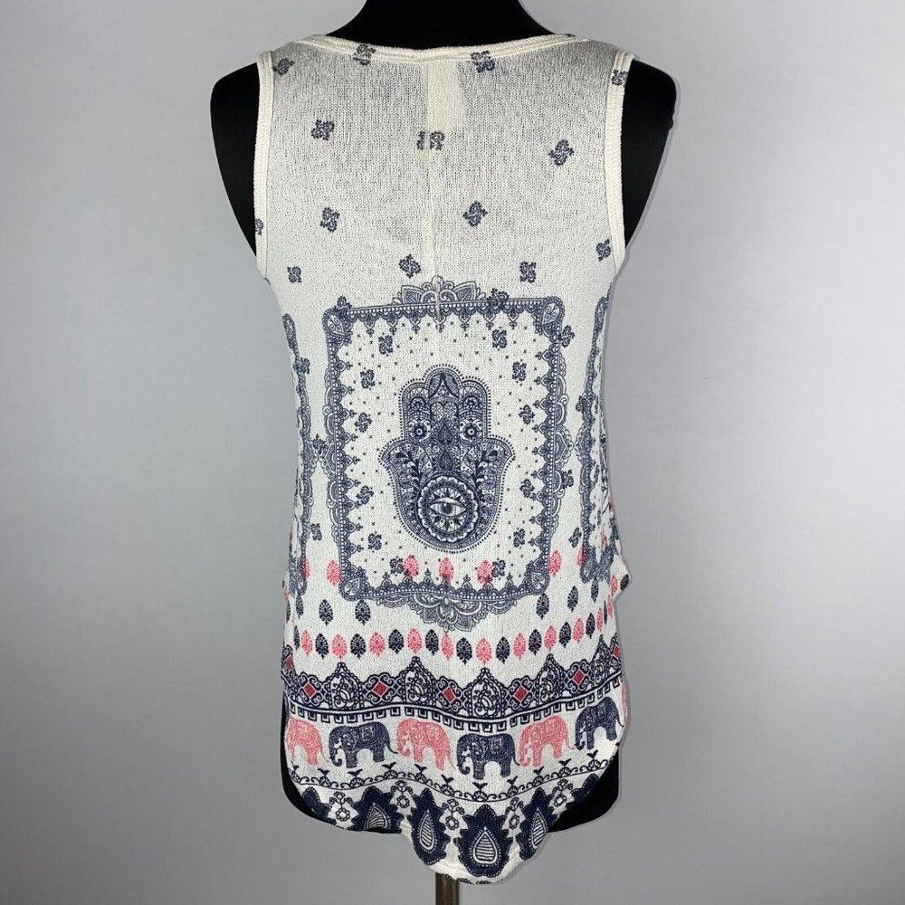 Scotty S Multicolor Knit Patterned Tank Top Rounded Hems - Picture 10 of 12